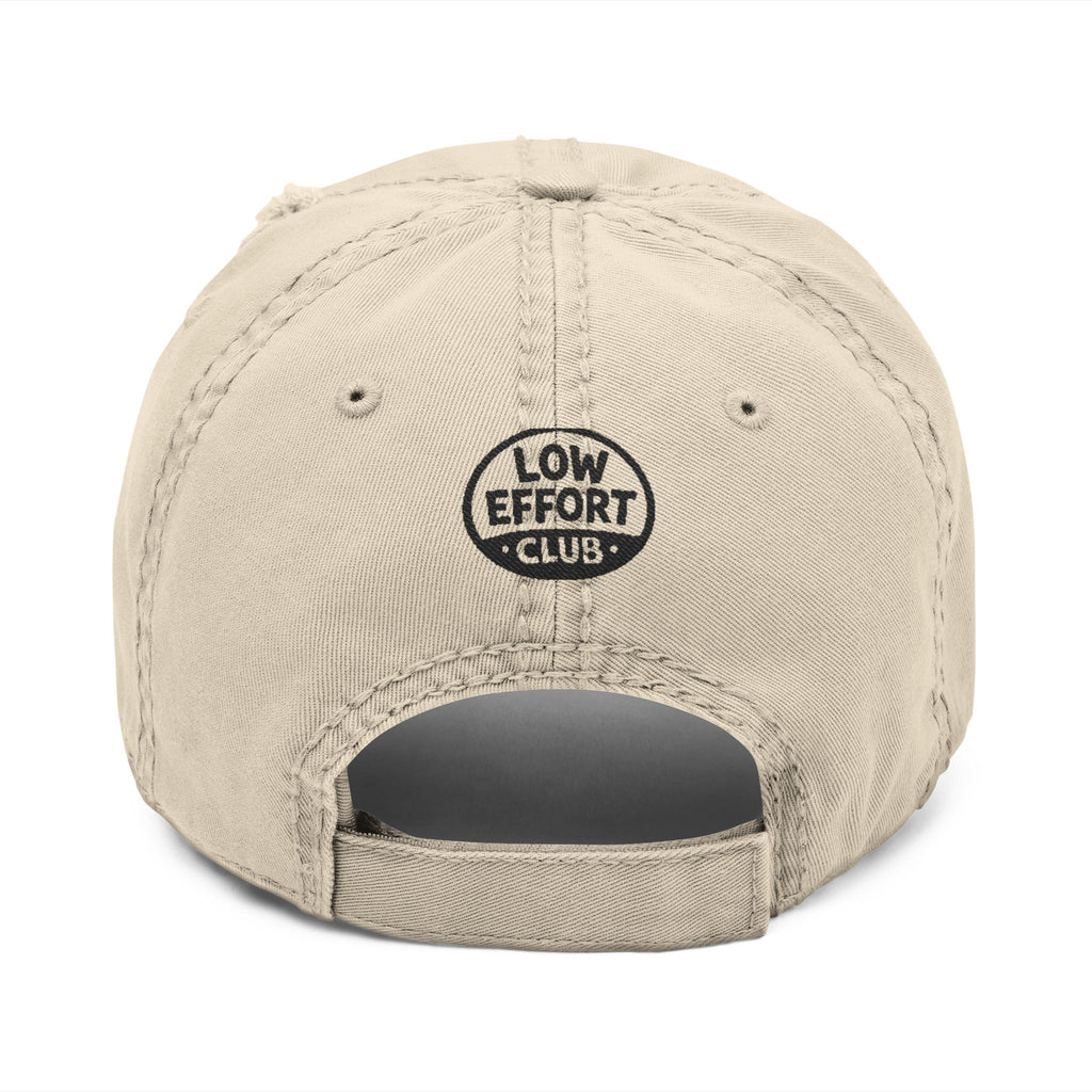 Distressed Dad Hat - "I Tried. Not Really." Embroidered Low Effort Club Cap