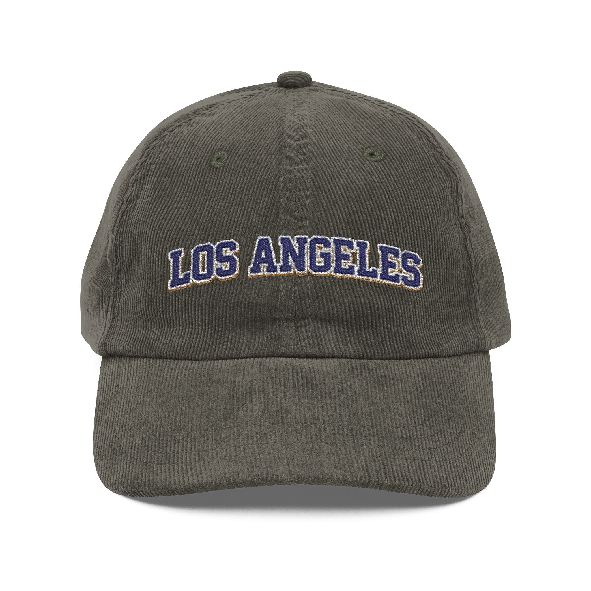 Los Angeles Vintage Corduroy Cap — Embroidered Retro Dad Hat