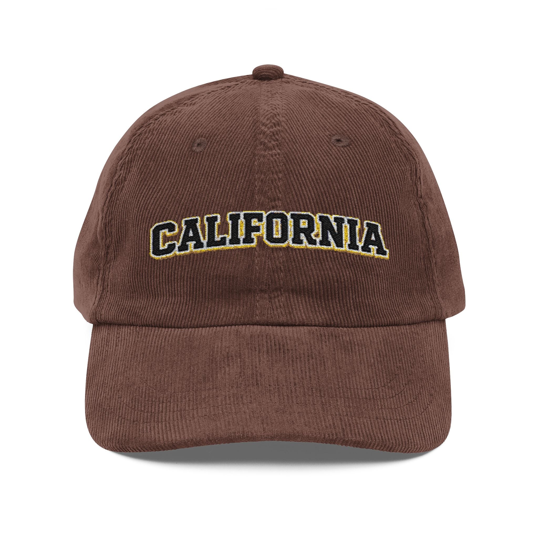 California Corduroy Hat — Vintage Embroidered Baseball Cap