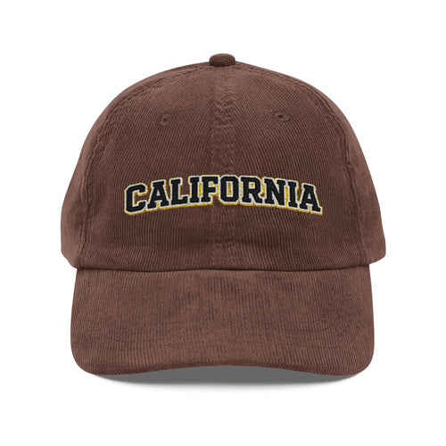 California Corduroy Hat — Vintage Embroidered Baseball Cap