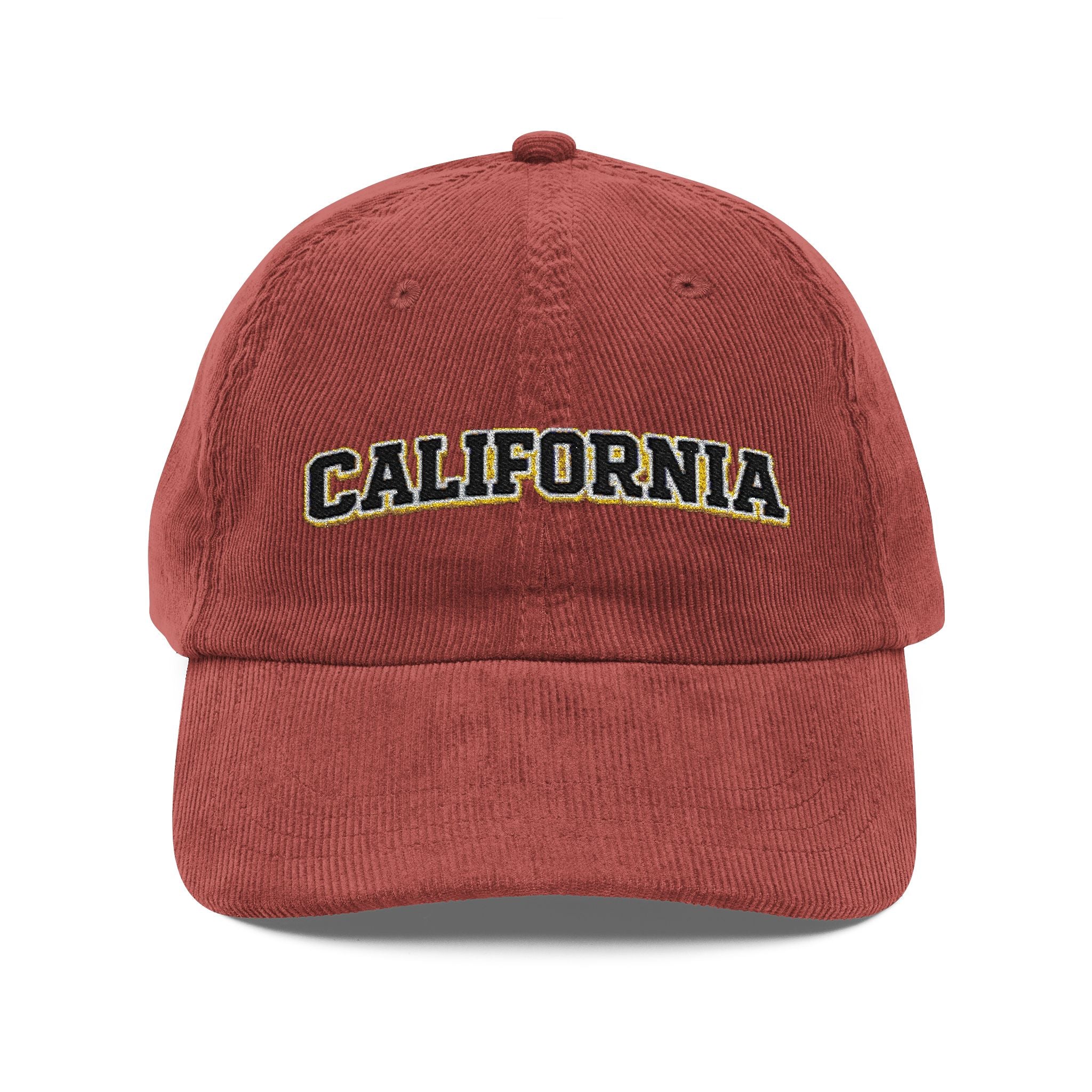 California Corduroy Hat — Vintage Embroidered Baseball Cap