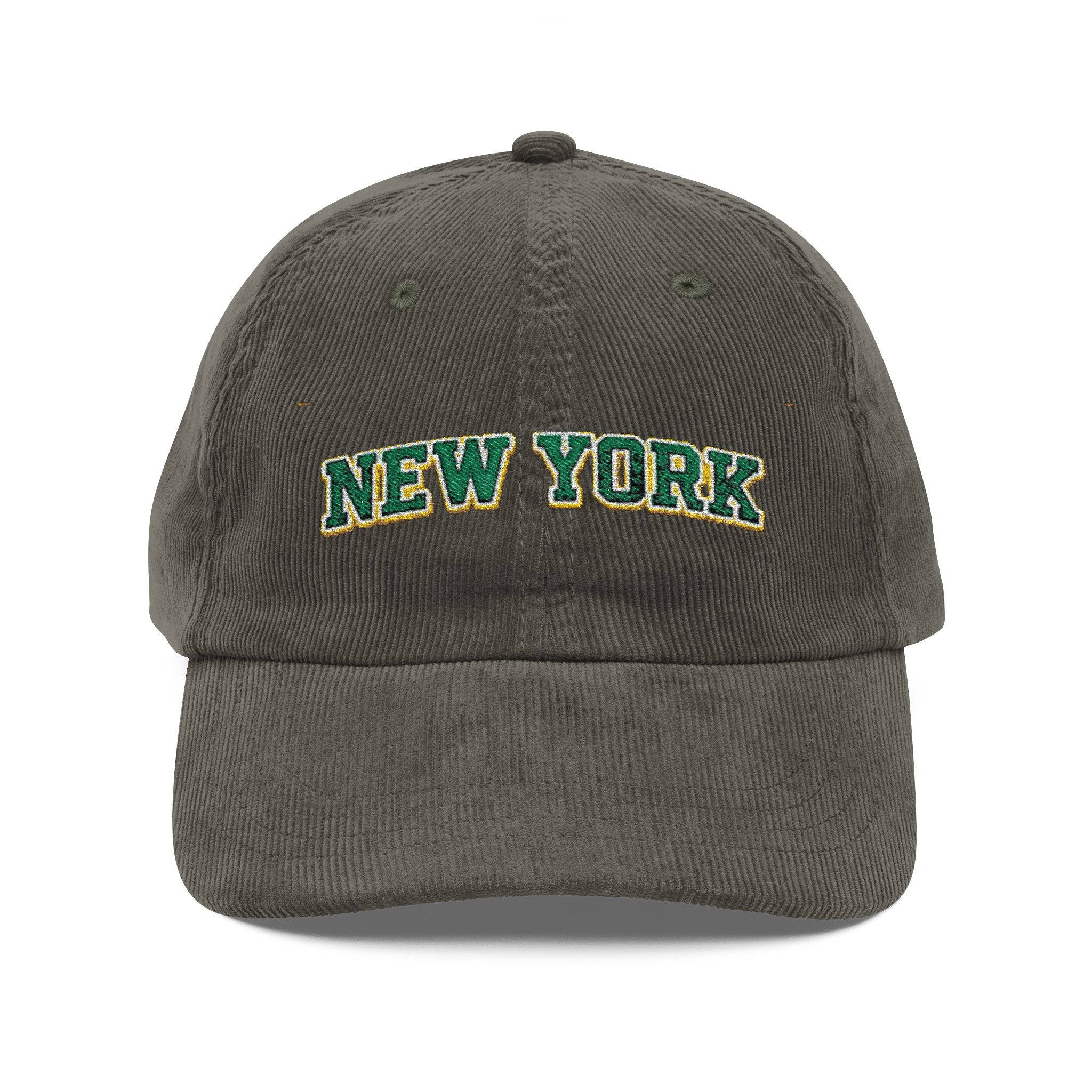 Vintage Corduroy Cap - Embroidered "New York"
