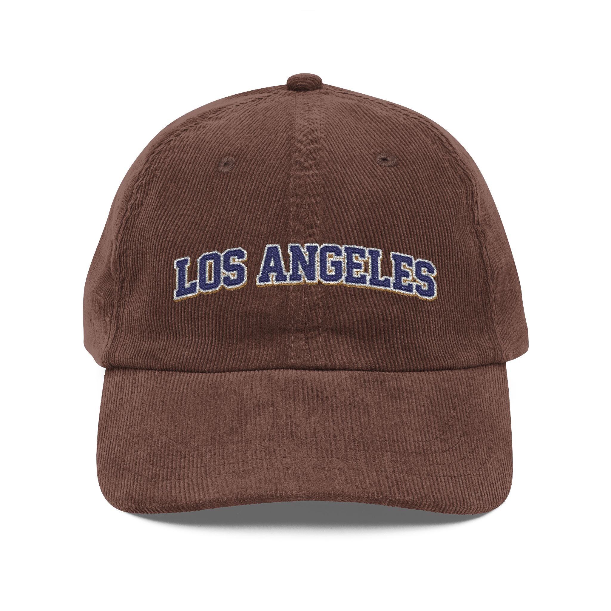Los Angeles Vintage Corduroy Cap — Embroidered Retro Dad Hat