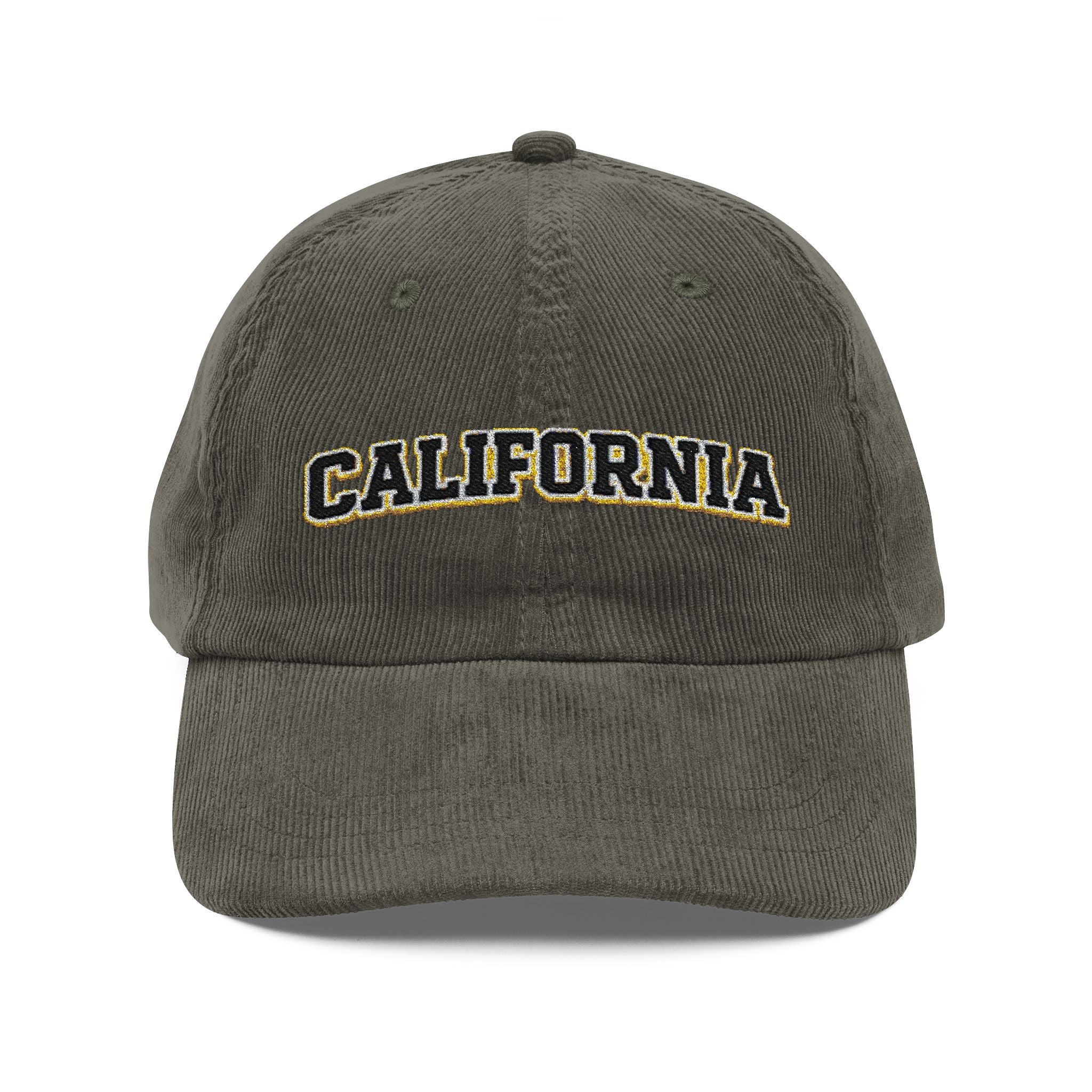 California Corduroy Hat — Vintage Embroidered Baseball Cap