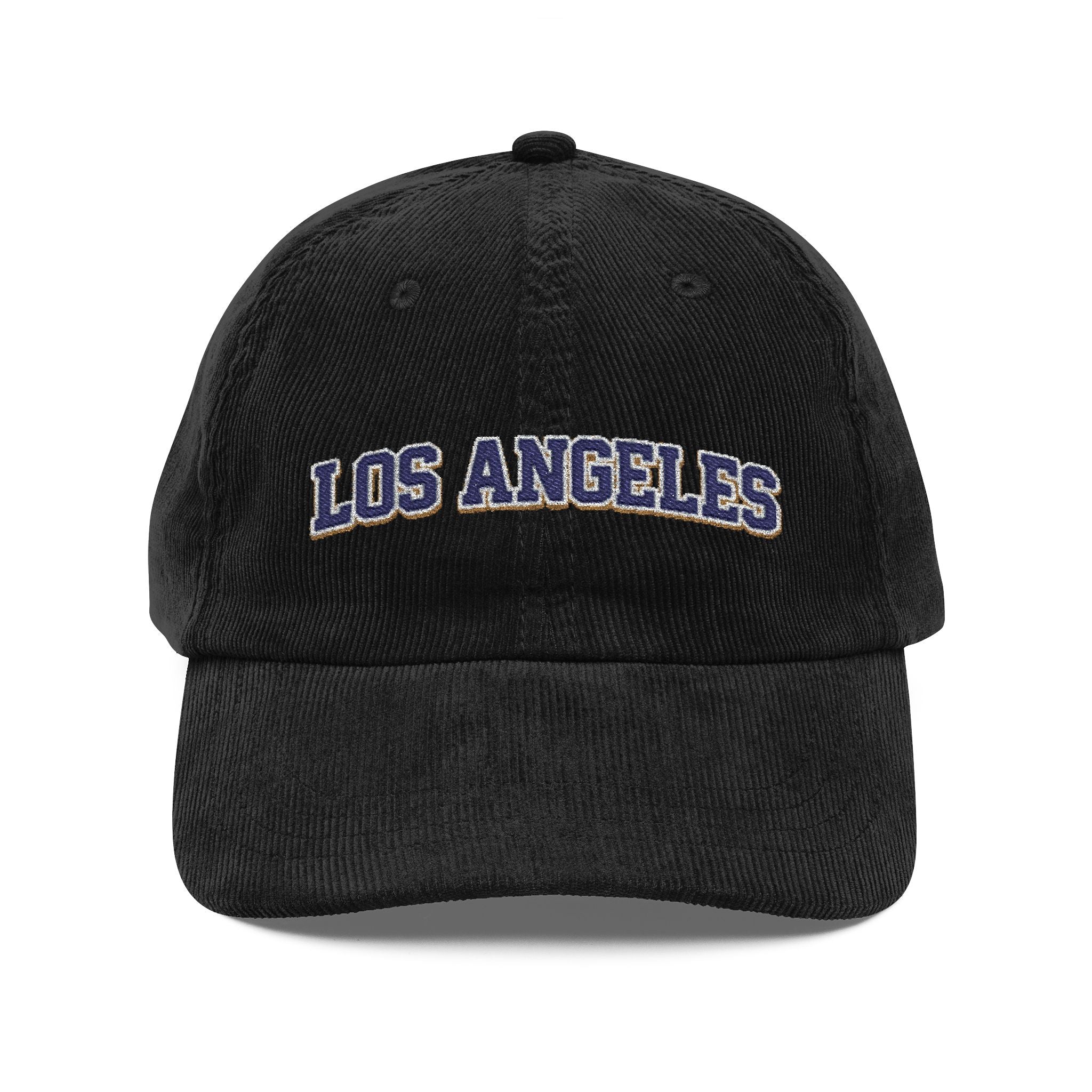 Los Angeles Vintage Corduroy Cap — Embroidered Retro Dad Hat