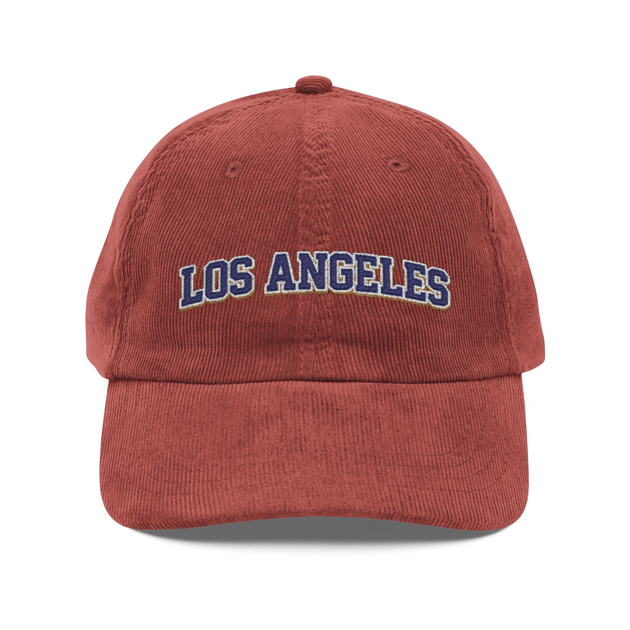 Los Angeles Vintage Corduroy Cap — Embroidered Retro Dad Hat